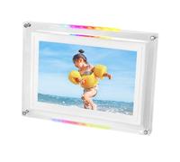 Jectse Crame Photo Numérique de 10,1 Pouces avec Lumières LED, Mémoire de Musique Vidéo 8 Go pour la Décoration Intérieure, Cadre Photo Acrylique Prend en Charge la Connexion USB, Le