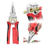 Jectse Dénudeur de Fil 8 en 1 avec Testeur de Tension, Pince à Sertir et Dénudeur avec Pince pour Couper les Fils de Traction et de Sertissage, Outil de Dénudage de Fil électrique pour