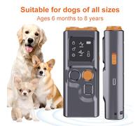 Jectse Dispositif Anti-aboiement Ultrasonique pour Chien avec Lampe de Poche LED pour Utilisation Intérieure et Extérieure, Dispositif Anti-aboiement Rechargeable pour Chiens, ABS, Noir Orange, 4,72