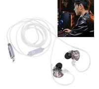 Jectse Écouteurs de Jeu USB C, écouteurs Filaires HiFi Hybrides 1BA + 1DD avec Câble Détachable à 2 Broches et Microphone intégré, pour iOS pour Smartphones, Tablettes, Ordinateurs