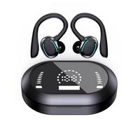 Jectse Écouteurs sans Fil avec Contours d'oreille, Bluetooth 5.3 Basses Stéréo sur L'oreille, Micro intégré, Casque de Sport étanche IPX7 avec étui de Chargement et Affichage Numérique