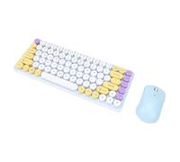 Jectse Ensemble Clavier et Souris sans Fil, Double Mode Bluetooth 2,4 G, Touches Rondes Amovibles, Clavier 85 Touches, alimenté par Batterie, Jolie Couleur Bonbon