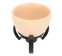 Jectse Ensemble de Caquelon à Fondue, Caquelon à Fondue en Céramique de Grande capacité et 4 Fourchettes à pour Faire Fondre le Fromage et le Chocolat, Faitout au Fromage et à (Beige)