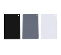 Jectse Ensemble de Cartes Gris 18% avec Sangles pour L'exposition Exacte et L'équilibre des Couleurs, Carte D'équilibre des Couleurs Lumineuses pour DSLR, 3 en 1 Taux de de Bilan Gris/Blanc/Noir