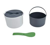 Jectse Ensemble de Cuiseurs à Riz, capacité de 2l, Récipient Résistant au -ondes avec Cuillère, Passoire, Couvercle, Cuiseur Vapeur pour Ustensiles de Cuisine (GREEN)