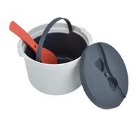 Jectse Ensemble de Cuiseurs à Riz, capacité de 2l, Récipient Résistant au -ondes avec Cuillère, Passoire, Couvercle, Cuiseur Vapeur pour Ustensiles de Cuisine (ORANGE)