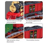 Jectse Ensemble de Train de Noël Ensemble de Jouets de Voiture électrique sur Rail Exquis pour Enfants Cadeau Parfait pour Les Fêtes de Noël Décoration d'arbre de 134/190 Pièces de Train de de Luxe