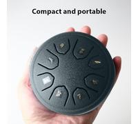 Jectse Handpan Drum Tambour à Langue en Acier accordé en C 8 Tons pour les Mélomanes et les Praticiens du Yoga Or 4 Pouces (bleu foncé)