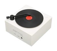 Jectse Haut-Parlesurs de Bureau, Haut-parleur de Style Tourne-disque en Vinyle Coulle Câble aux et C Ait de Charge, Haut-parleur Portable de Style Classique à l'ancienne pour la Raison (WHITE)