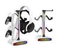 Jectse Horaire de Casque de Contrôleur de Jeu RVB, Organisez sans Effort Votre Espace de Jeu, Adaptez-Vous pour Le Bureau, Home Studio, avec RVB Light et Type C 2 X Ports USB