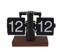 Jectse Horloge de Bureau Rabattable, Horloge Mécanique Numérique Rétro Rabattable 24 Heures, Horloge à Bascule Automatique à Engrenage Interne Minimaliste avec Bouton de Réglage et Base