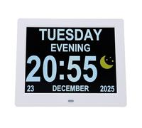 Jectse Horloge Numérique avec Date et Jour, Horloge de Démence, Gradation Automatique, Lecture Vidéo, Réveil télécommandé, pour Les étudiants âgés et Les Ménages Occupés