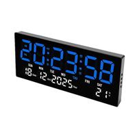 Jectse Horloge Numérique LED avec Télécommande, Horloge Murale Silencieuse à Grand écran pour la Décoration de la Maison et de l'école, Réveil Numérique