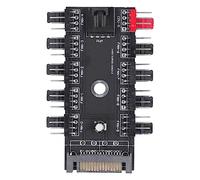 Jectse Hub Chassis Fan Chassis FIABLE 10-Way -Fan Speed Controller 4pin Hub, 12 V Accessoires Informatiques pour Les Constructeurs de Bricolage