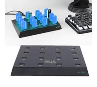 Jectse Hub USB 3.0 à 16 Ports, Duplicateur USB 5 Gbit/s avec Protection Contre Les Surintensités pour Lecteur de Carte Disque, Micro Carte de Stockage (Prise UE)