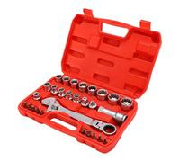 Jectse Jeu de Douilles de Passage, Douilles d'entraînement 3/8 1/2 Pouces, Kit d'outils de clé Réversible à 72 Dents pour Cannelure Carrée Hexagonale