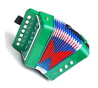 Jectse Jouet Accordéon pour les Enfants, Matière Plastique, 2 Basses 7 Touches, Développement des Capacités, Plusieurs Scénarios Applicables, Faire en Sate que les Enfants s'amusent, (GREEN)