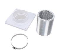 Jectse Kit de Connexion d'évent de Sèche-linge adapté à un Conduit de 4 Pouces avec Bride Murale à Raccord Rapide, Collier de Serrage en Aluminium pour Salle de Bains