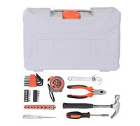 Jectse Kit D'Outils Automobiles et Ménagers de 35 Pièces, en Acier au Chrome Vanadium, Outils de Base pour les Réparations Domestiques avec Boîte à Outils Robuste Moulée par Soufflage, (8035 Orange)
