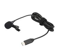 Jectse Lavalier -Microphone Microphone Inverse à Haute sensibilité pour Un Rype C de Type C pour Youtubers/Interviewer Metal Black 1,5 M
