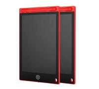 Jectse LCD Lettre de Tablettes Colorée Facile à Utiliser Board à Dessin électronique pour L'école 2pcs 8,5 Pouces Bloc D'écriture pour la Famille (rouge)