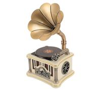 Jectse Lecteur CD avec Haut-parleurs, Forme de Gramophone Vintage, Lecteur de Musique Bluetooth avec télécommande, 2000 mAh, Prise en Charge de la Lecture USB et AUX (White)