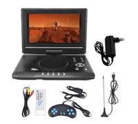Jectse Lecteur DVD Portable de 9,8 Pouces avec télécommande, écran pivotant, Deux Haut-parleurs, Prise en Charge de l'entrée USB, de la Sortie AV et de Plusieurs (Prise UE)