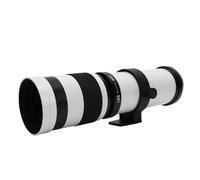 Jectse Lentille de Mise au Point Manuelle, Zoom de 420 Mm à 800 Mm, Téléobjectif avec Une Ouverture F8.3 pour la Caméra SLR F, Lune, Oiseaux, Faune, Paysages (White)