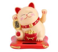 Jectse Lucky Cat Bras articulé à énergie solaire pour écran de bureau à domicile Jaune