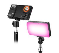 Jectse Lumière de Remplissage RVB 15 W, Lampe Vidéo 168 LED avec Température de Couleur de 1800 K à 9000 K, Lumière Vlog Rechargeable pour Photographie, Portrait, Mariage