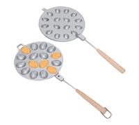 Jectse Maker à Biscuits en Noix, Fabricant de Gâteaux de Noyer électrique Non en Bâton Mini Machine à Pain à la Gaufre, Grille-pain de Cuisson à Pâtisserie avec Poignée en Bois pour (16 trous)