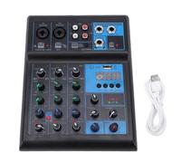 Jectse Mélangeur de Son 4 Canaux, Interface USB Professionnelle avec Entrées XLR, Prises Jack 6,35 Mm, Indicateurs LED D'alimentation Phishom, pour Studio Podcast Live DJ karaoké