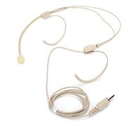 Jectse Microphone Binaural Suspendu Beige, Micro Cravate sur L'oreille, Micro Professionnel à Condensateur Vocal avec Bouchon de Verrouillage à Vis de 3,5 Mm pour Transmetteur Bodypack