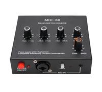 Jectse Microphone Préampli Mic Gain Booster, jusqu'à + 60 DB Gain, 48 V Phantom Power, 3,5 Mm, 6,35 Mm, les Entrées D'interface XLR, pour les (Avec un câble sonore de 3,5 mm)
