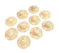 Jectse Mini Chapeaux de Paille, Casquettes de Poupée Tissées, 10 Pièces, Chapeaux de Paille Miniatures Décoratifs pour Fêtes d'anniversaire, événements à Thème (Brown 8cm/3.1in)
