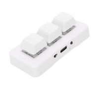 Jectse Mini Clavier à 3 Touches, Clavier Mécanique Filaire et Macro à Une Main 2,4 G pour PC, Programmable Universel pour Le Travail et Les Jeux (White)