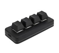 Jectse Mini Clavier à 4 Touches, Clavier Mécanique Macro à Une Main, Clavier de Programmation USB Filaire avec Interrupteur Bleu avec Lumière RVB pour PC, Smartphones et Tablettes,