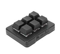 Jectse Mini Clavier Mécanique à 6 Touches, MK623U, Portable, Programmable à Une Main, Clavier de Jeu Filaire USB, Macro de Raccourci, Plug & Play pour Le Travail et Les Jeux (Black)
