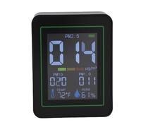 Jectse Moniteur de qualité de L'air 5 en 1, Testeur de qualité de L'air en Temps Réel PM2.5/PM10/PM1.0 avec Alertes Visuelles et Sonores, Détecteur Portable de (Capteur de poussière infrarouge noir