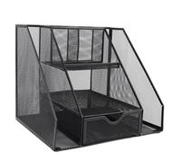 Jectse Organisateur de Fichiers de Bureau Multi -fach Iron Storage Panier de Rangement pour les Studios de Bibliothèque de Classe Black
