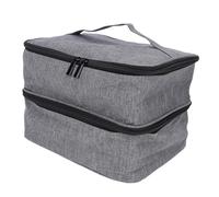 Jectse Organisateur de Transport en Vernis à Ongles, 30 Bouteilles Gel de Verre à Deux Couches Pontain de Lampe de la Lampe pour Manucure, Gris, 25x21x18cm
