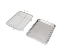 Jectse Panier et Plateau de Cuisson pour Friteuse en Acier Inoxydable, Manipulation sans Effort, Résultats Succulents, Grillades en Plein Air, 12,8x3,1x9,6 Pouces (Style1 (bois de saule))