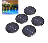 Jectse Panneaux Solaires Ronds 5 Pièces, Panneaux de Cellules Solaires en Silicium Monocristallin 0,28 W avec Taux de Conversion élevé, pour Petits Appareils électroniques, Projets de