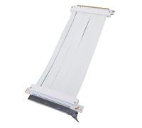 Jectse PCIe 5.0 X16 Riser Cable, 128 Gops Port D'extension de Carte D'extension Flexible à Haute Vitesse 180 Degrés, PCIe 5.0 X16 Câble D'extension de Carte Graphique, 20 Cm Blanc