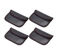 Jectse Pochette Faraday en Fiber de Carbone pour Clés de Voiture, Paquet de 4 Pochettes de Blocage de Signal de e Voiture, Sac Bloqueur RFID pour la sécurité de la, 21x11cm