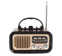 Jectse Portable Radio AM FM SW, Haut-Parleur Bluetooth et Carte Mémoire et Lecture USB, Radios Radios Vintage Transistor, Solaire/D Fondage/USB Rechargeable (Black)