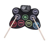 Jectse Portable Roll -Up -Up-Ktro Drum Pads avec Système à Double Haut-haut-haut-parleur, connectivité pour L'exercice à Domicile, Facile à Transporter