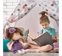 Jectse Poupée bébé avec Vêtements, Poupée de Chiffon Doux, D'affichage Parfaites pour la Décoration de la Maison, Design D'intérieur, 35 Cm Rose Elfe (avec Fleurs) (Purple)