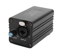 Jectse Préampli Micro Dynamique Amplificateur de Microphone à Bobine Mobile Préampli Micro à Ruban avec Gain Réglable 0-28 DB Alimentation Fantôme 48 V Fréquence 20 Hz-20 KHz pour