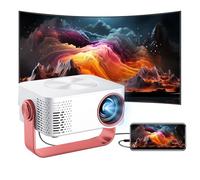 Jectse Projecteur Portable 1080p, Correction Automatique, Haut-Parleur intégré, Mise au Point et Zoom Manuels, Mini Projecteur Rotatif à 360° pour Cinéma Maison, Films en Plein Air, (Prise UE)